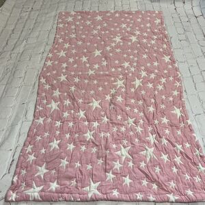 NTBay Reversable Toddler Blanket 100% Cotton Blanket Pink Stars Lovey 30x40”